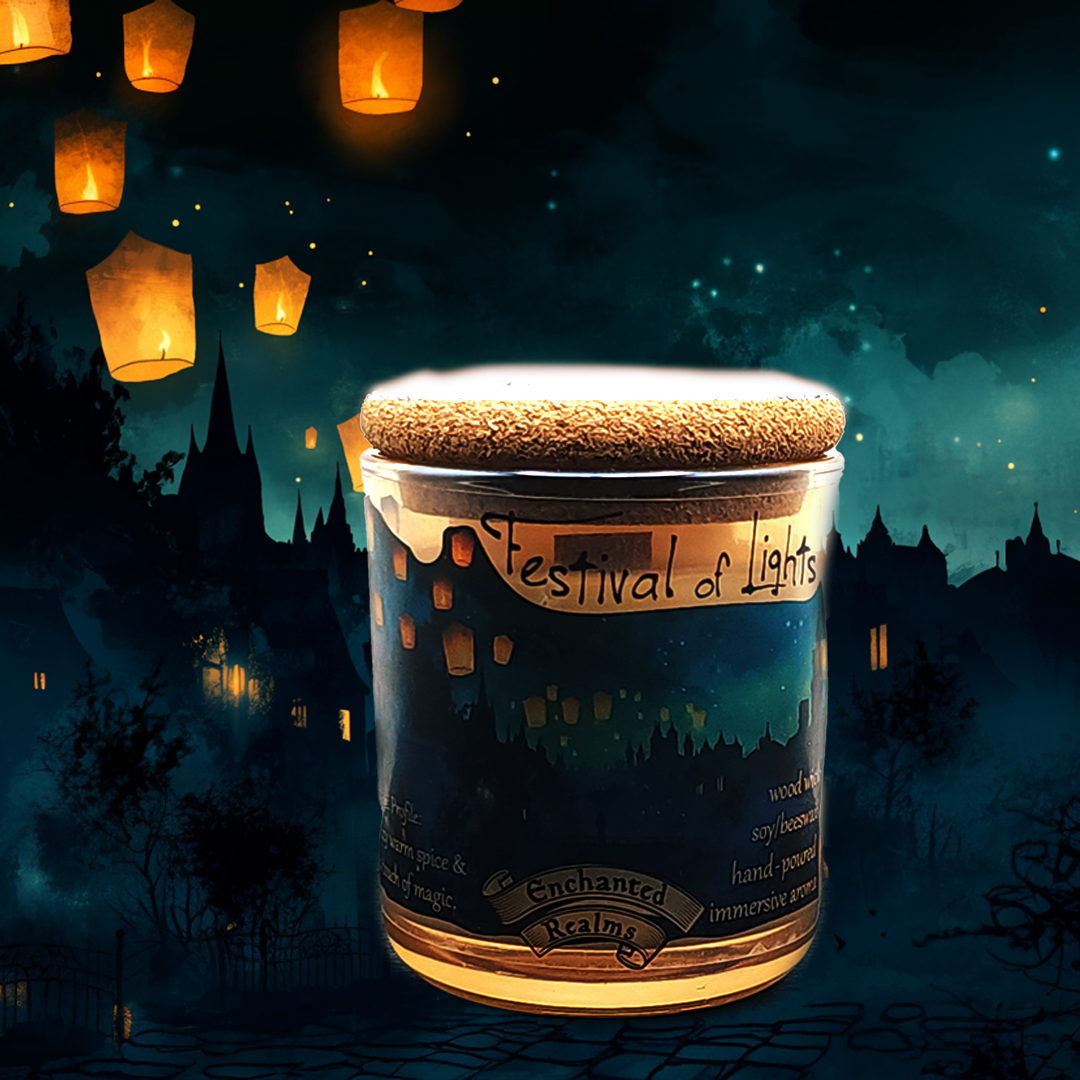 enchanted realms festival of lights fantasy scented candle