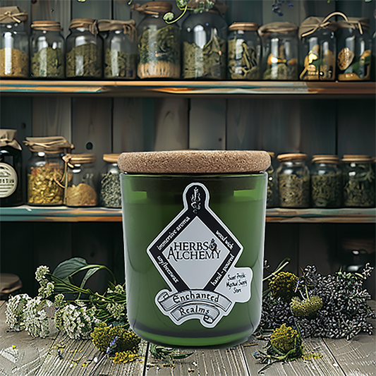 enchanted realms herbs and alchemy fantasy scented candle