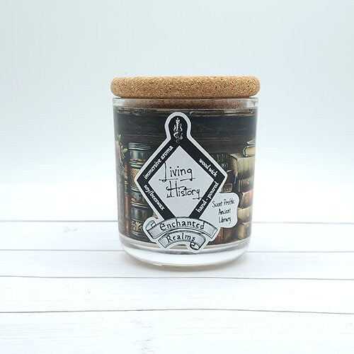 enchanted realms living history fantasy scented candle small jar