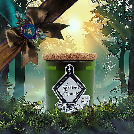 enchanted realms woodland sunrise fantasy scented candle